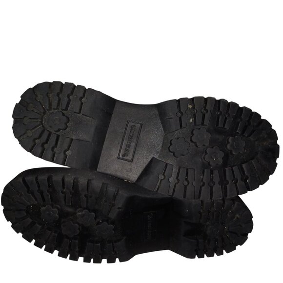 Union Bay Floral Womens Moto Combat Boots Chunky Lace Up Black/Red Rose Size 8M - Picture 8 of 10